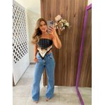 Calça Wide Leg Jeans Médio