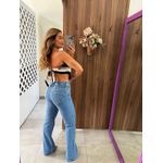 Calça Wide Leg Jeans Médio