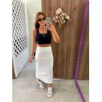 Saia Midi Joana Com Fenda Branca Colcci