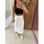 Saia Midi Joana Com Fenda Branca Colcci