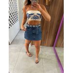 Saia Jeans Curta Cintura Alta E Barra Desfiada Lez a Lez