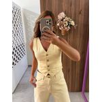 Colete Jeans Indie Amarelo Alcance