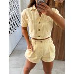 Blusa Jeans Cropped Azzurra Amarelo Alcance