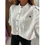 Camisa Feminina Alfaiataria Boy Em Linho Off Riviera Colcci