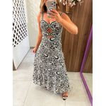 Vestido Longo Bordado Em Renda Preto