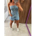 Blusa Jeans Ombro a Ombro Solea Dirty Wash Alcance 