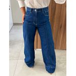 Calça Wide Leg Jeans Escuro Leila Nxo