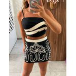 Conjunto Curto Preto Bordado Valentina 