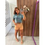 Short Sarja Tay Com Barra à Fio Nude Colcci 