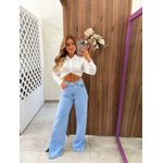 Calça Jeans Wide Leg Fenda Nxo
