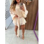 Vestido Cetim Bege Louise 