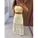 Conjunto Renda Guipir Amarelo Candy Flora 