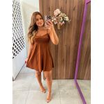 Vestido Comfort Curto De Alças Marrom Colcci Sport 