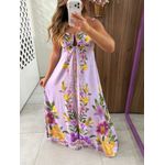 Vestido Estampado Lilás Ana 