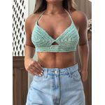 Top Crochê Turquesa Tiffany