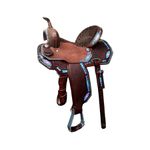 SELA FORMA PROTEC HORSE COURO CAFE - BORDADO TURQUESA/ABA RECORTADA