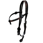 CABECADA TESTA COURO TOP EQUINE - AFOGADOR/MARGARIDA/FIVELA/DETALHE REBITE - 14837 