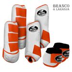 Kit Completo #BiColor Branco Com Velcro&Viés Colorido| Boleteira Dianteira Traseira e Cloche - Boots Horse