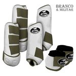 Kit Completo #BiColor Branco Com Velcro&Viés Colorido| Boleteira Dianteira Traseira e Cloche - Boots Horse