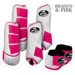 Kit Completo #BiColor Branco Com Velcro&Viés Colorido| Boleteira Dianteira Traseira e Cloche - Boots Horse
