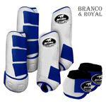 Kit Completo #BiColor Branco Com Velcro&Viés Colorido| Boleteira Dianteira Traseira e Cloche - Boots Horse