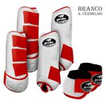 Kit Completo #BiColor Branco Com Velcro&Viés Colorido| Boleteira Dianteira Traseira e Cloche - Boots Horse