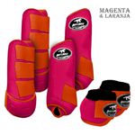 Kit Completo #BiColor Magenta Com Velcro&Viés Colorido| Boleteira Dianteira Traseira e Cloche - Boots Horse