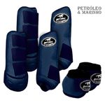 Kit Completo #BiColor Petróleo Com Velcro&Viés Colorido| Boleteira Dianteira Traseira e Cloche - Boots Horse