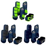 Kit Completo #BiColor Petróleo Com Velcro&Viés Colorido| Boleteira Dianteira Traseira e Cloche - Boots Horse