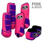 Kit Completo #BiColor Pink Com Velcro&Viés Colorido| Boleteira Dianteira Traseira e Cloche - Boots Horse