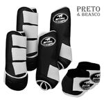 Kit Completo #BiColor Preto Com Velcro&Viés Colorido| Boleteira Dianteira Traseira e Cloche - Boots Horse