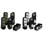 Kit Completo #BiColor Preto Com Velcro&Viés Colorido| Boleteira Dianteira Traseira e Cloche - Boots Horse