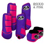 Kit Completo #BiColor Roxo Com Velcro&Viés Colorido| Boleteira Dianteira Traseira e Cloche - Boots Horse
