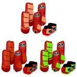 Kit Completo #BiColor Vermelho Com Velcro&Viés Colorido| Boleteira Dianteira Traseira e Cloche - Boots Horse