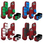 Kit Completo #BiColor Vinho Com Velcro&Viés Colorido| Boleteira Dianteira Traseira e Cloche - Boots Horse