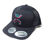 Boné Hooey Preto - Logo - Vinho - Turquesa