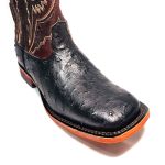 Bota Goyazes Masculina AC AVESTRUZ PRETO COURO MUSTANG CAFÉ - 241504