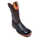 Bota Goyazes Masculina AC AVESTRUZ PRETO COURO MUSTANG CAFÉ - 243003