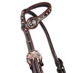 Cabeçada De Orelha Com Cravos e Margarida Cobre - Protec Horse