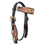 Cabeçada De Testa Bordada Com Margaridas e Fivela Trabalhada - Protec Horse