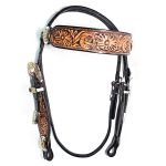 Cabeçada De Testa Bordada Com Margaridas e Fivela Trabalhada - Protec Horse