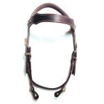 Cabeçada De Testa em Couro Café Com Margarida - Protec Horse