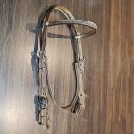 Cabecada Couro Bordado Com Afogador e Maragarida no Engate Rápido - Protec Horse