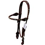 CABECADA COURO BOOTS HORSE TESTA - LE COM AFOGADOR/ MARGARIDA/ FIVELA PERSONALIZADA / STRASS TURQUESA