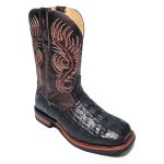 BOTA GATOR BOOTS - JACARÉ COSTAS PRETO CANO CAFÉ GRAZY