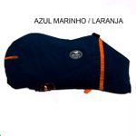 Capa de Frio Boots Horse Forrada Simples - Azul Marinho / Laranja