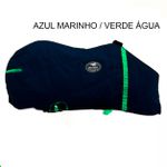 Capa de Frio Boots Horse Forrada Simples - Azul Marinho / Verde Água 