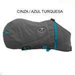 Capa de Frio Boots Horse Forrada Simples - Cinza / Azul Turquesa