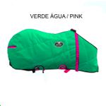 Capa de Frio Boots Horse Forrada Simples - Verde Água / Pink