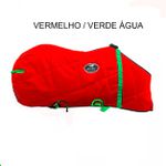 Capa de Frio Boots Horse Forrada Simples - Vermelho / Verde Água